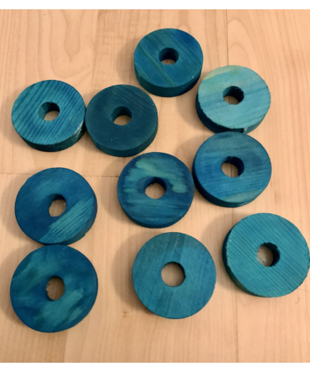 Parrot-Supplies Blue Coloured Wood Discs Parrot Toy Parts Pack Of 10